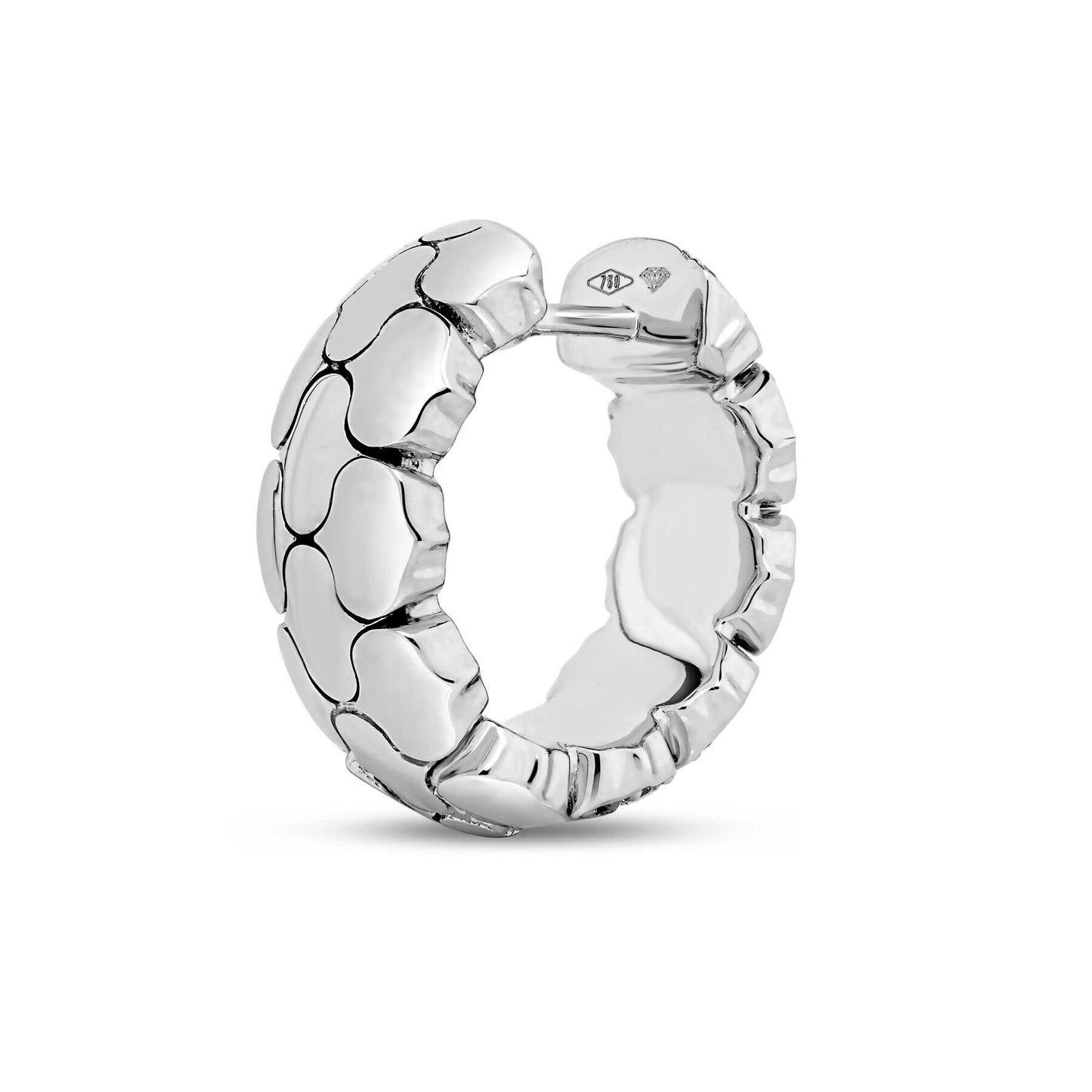 Cobra Narrow Pave Diamond Hoop Earrings
