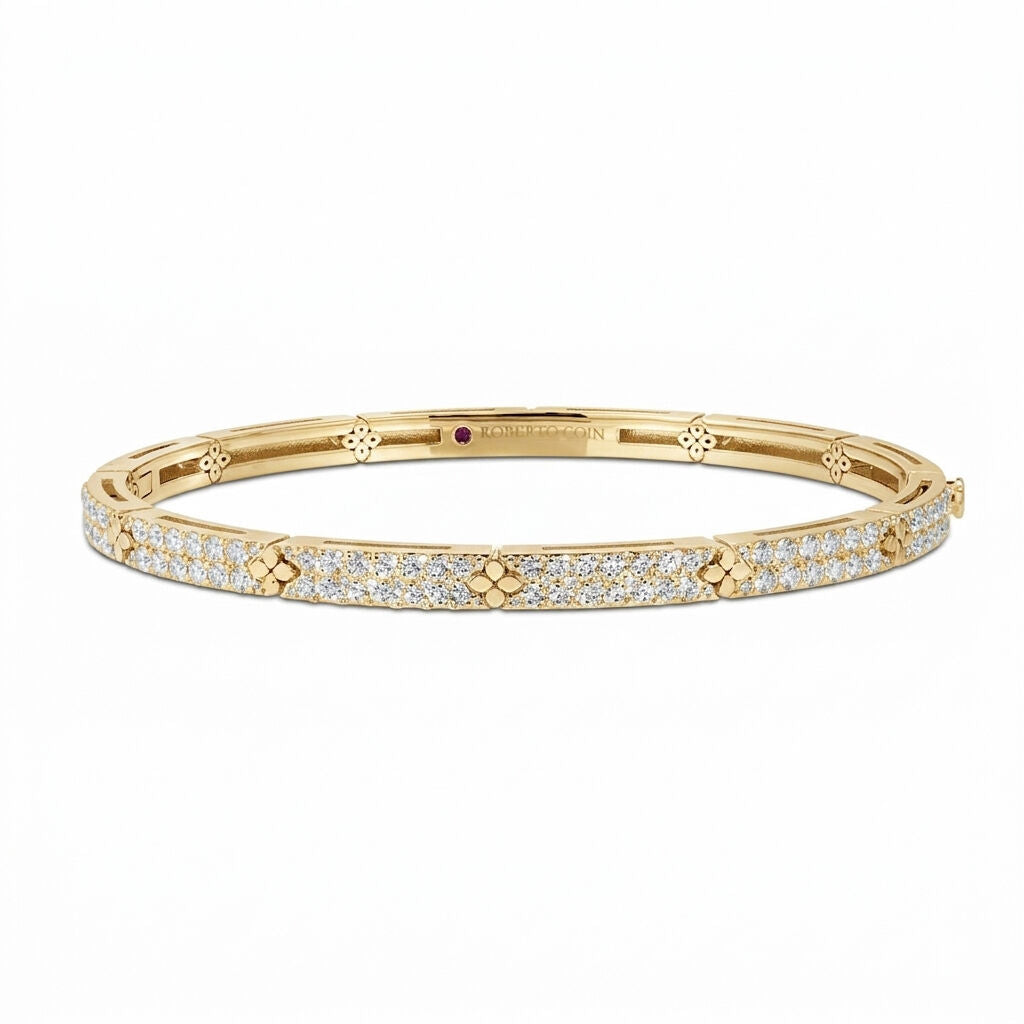 Love in Verona Narrow Flower Bracelet with Diamonds