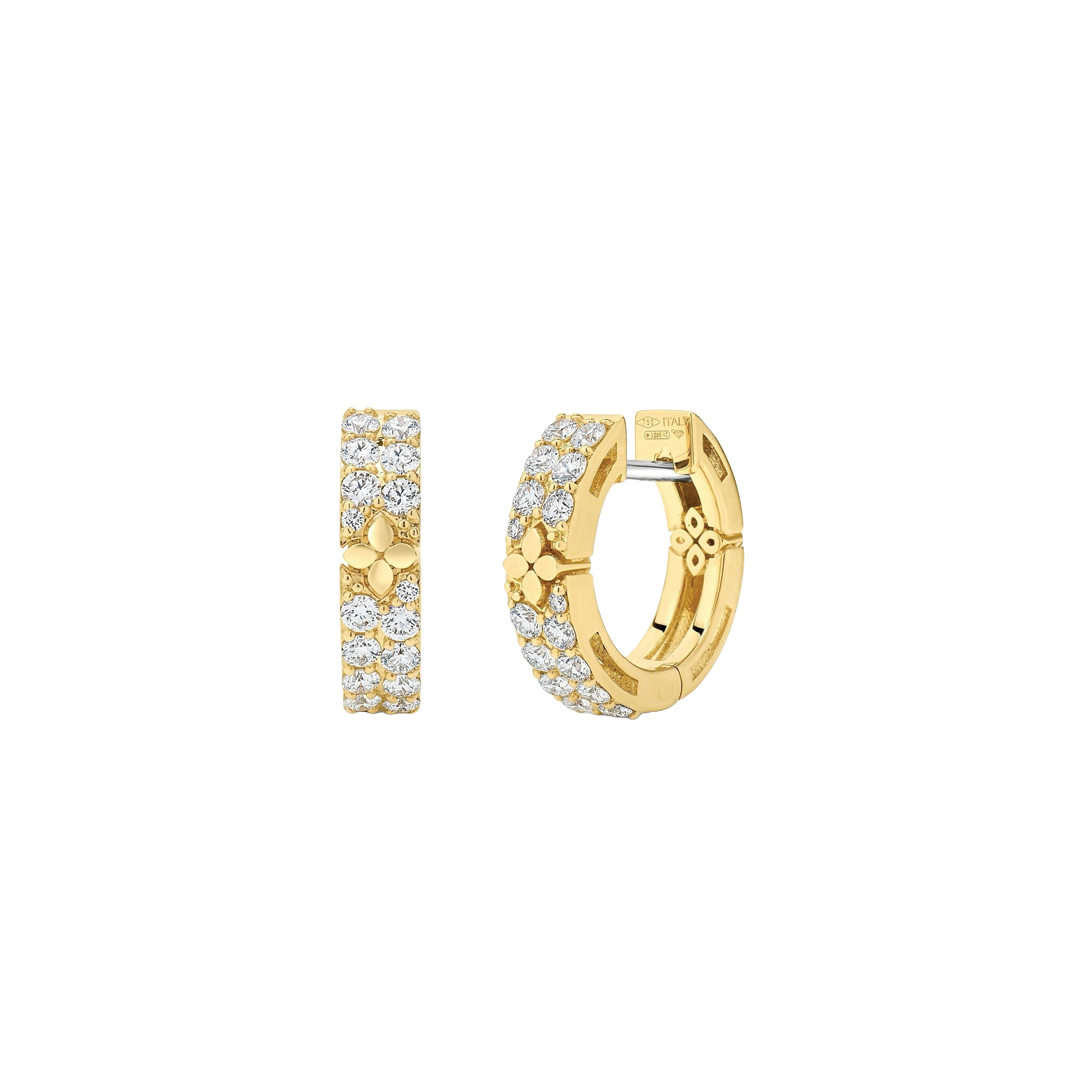 Love in Verona Narrow Hoop Earrings with Diamonds
