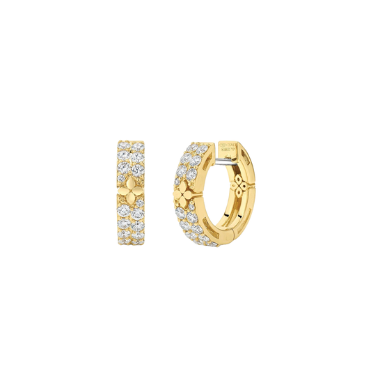 Love in Verona Narrow Hoop Earrings with Diamonds