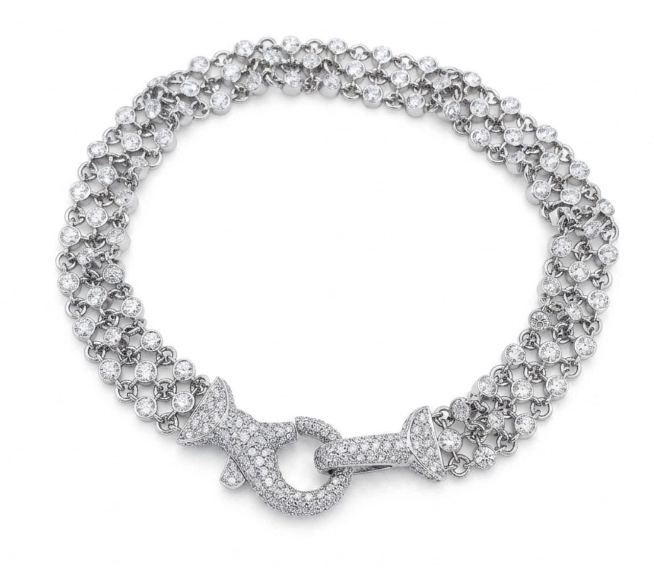 3-Row Mesh Diamond Bracelet