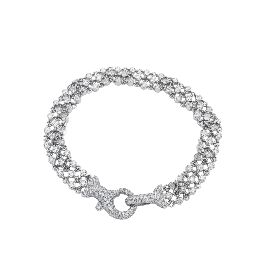 3-Row Mesh Diamond Bracelet