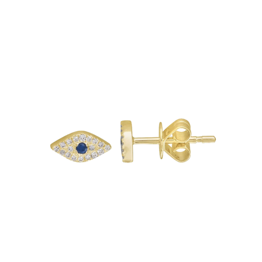 Sapphire & Diamond Evil Eye Studs