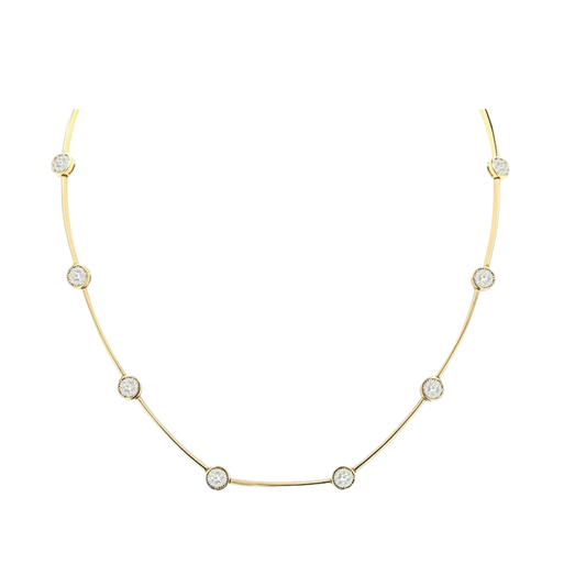 10-Station Diamond Bezel Choker Necklace