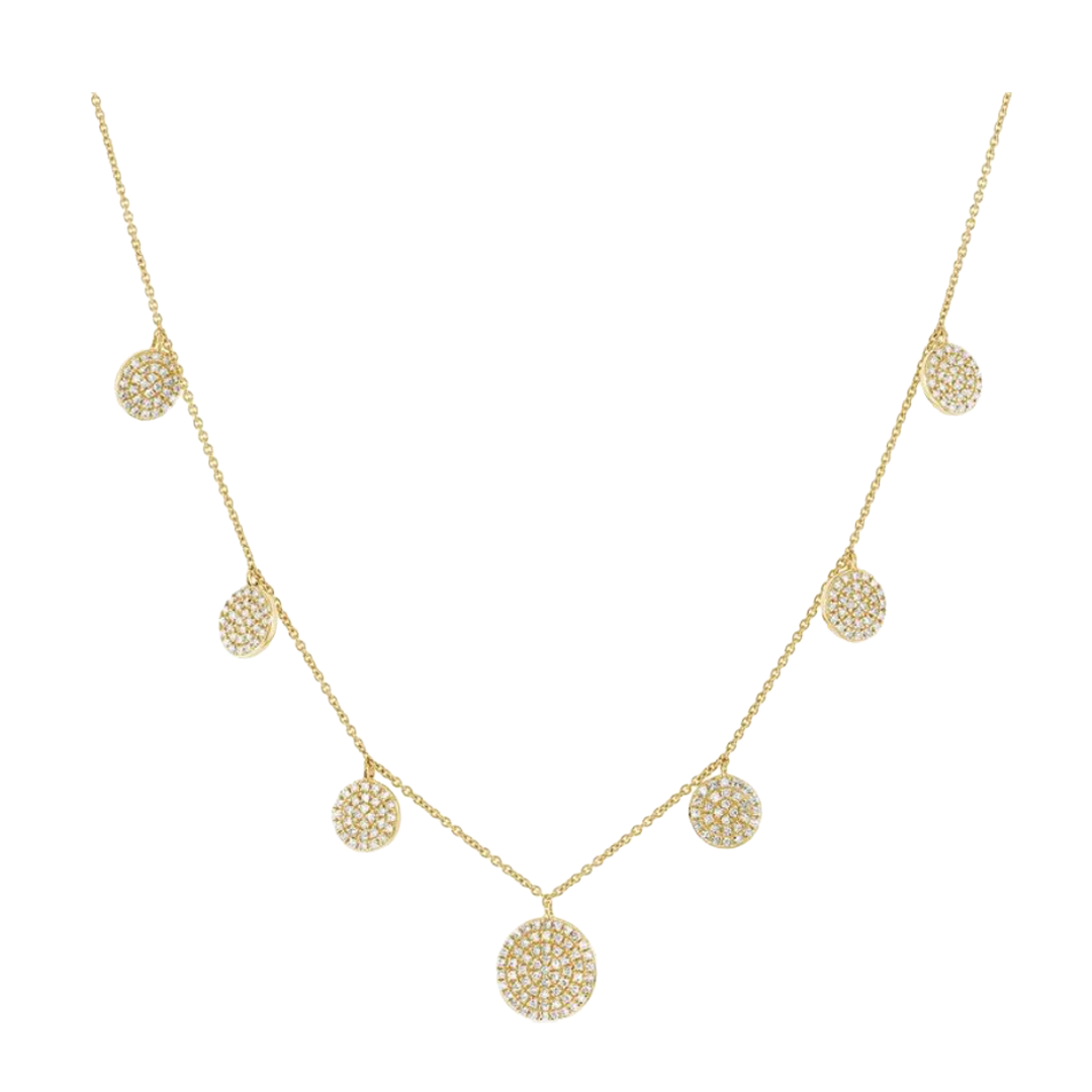 Diamond Disc Station Necklace