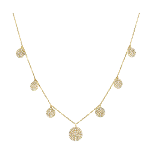 Diamond Disc Station Necklace