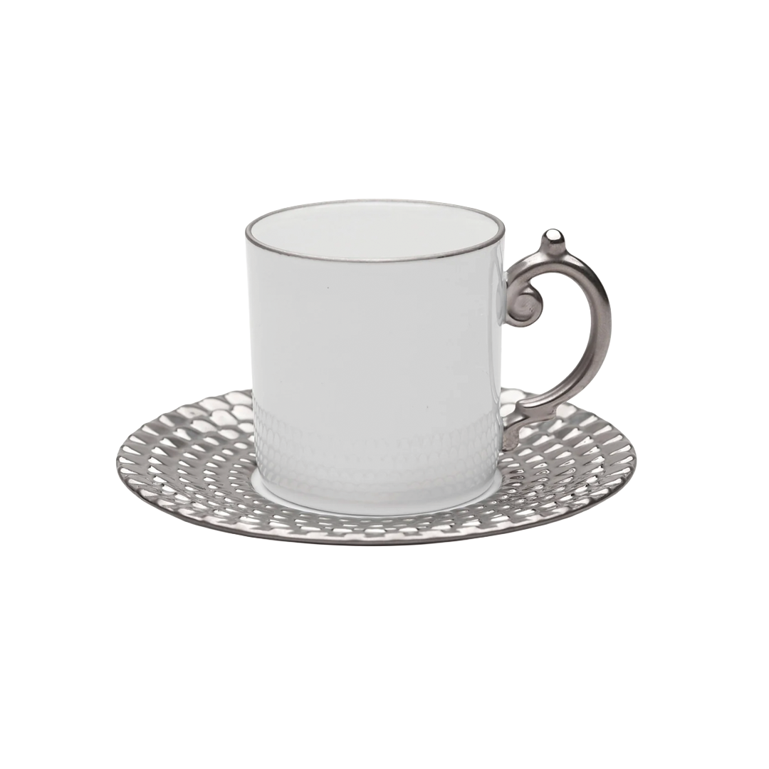 L'Objet Aegean Platinum Cup & Saucer