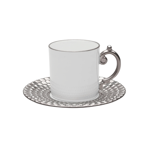 L'Objet Aegean Platinum Cup & Saucer