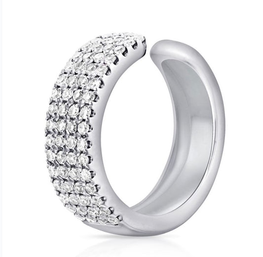 Pave Diamond Row Single Ear Cuff