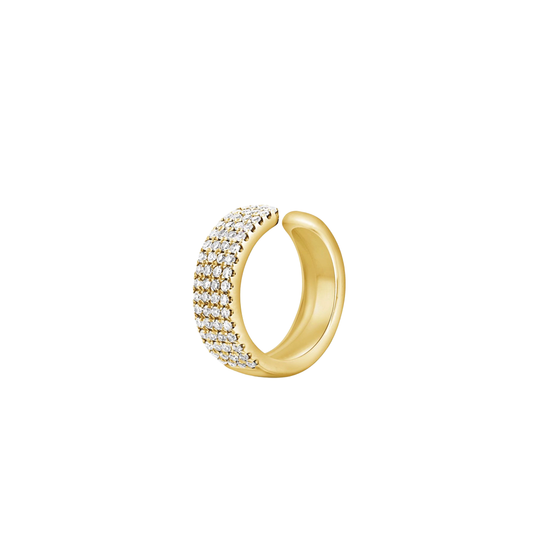 4-Row Diamond Ear Cuff in Yellow Gold