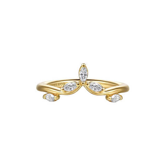 Jaeley V-Shaped Band with Marquise Diamonds