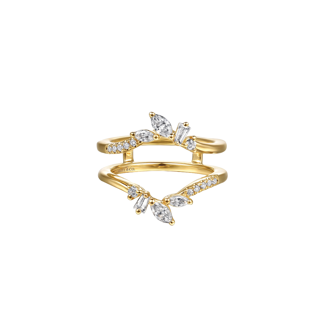 Keisha V-Shape Ring Enhancer with Mixed Shape Diamonds