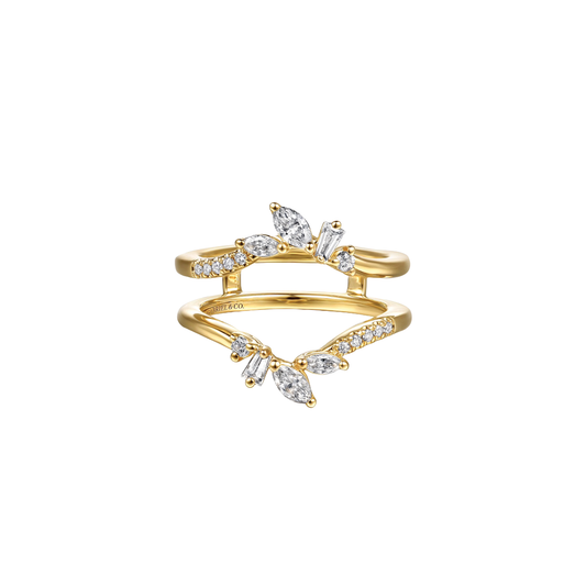 Keisha V-Shape Ring Enhancer with Mixed Shape Diamonds