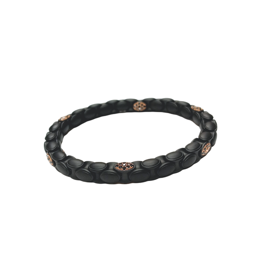 Men's Anacondino Beaded Stretch Bracelet with Black Diamond Accents