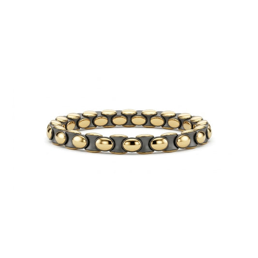 Anacondino Beaded Stretch Bracelet with 18Kt Yellow Gold