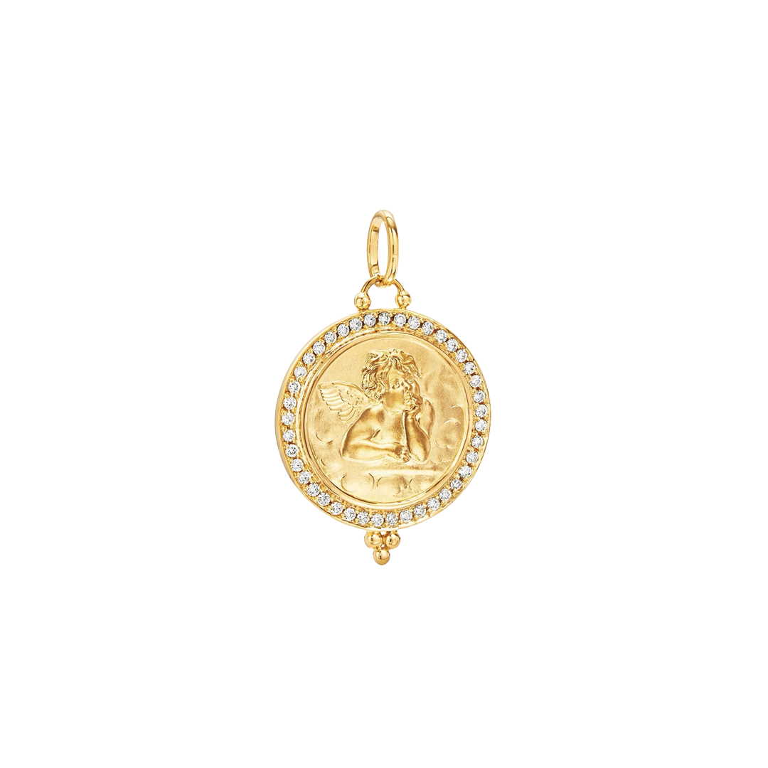 Angel Pendant with Diamond Halo