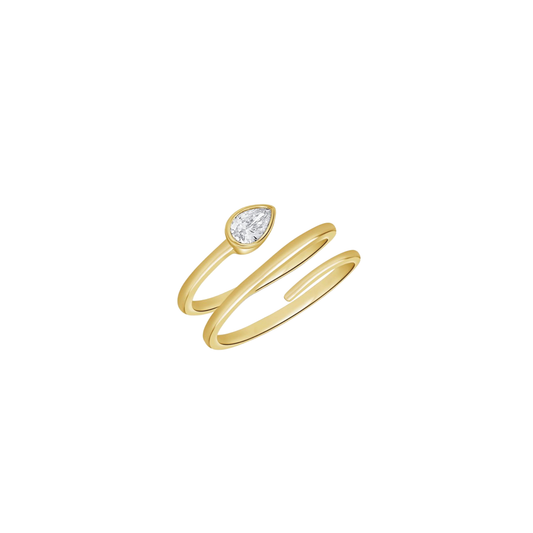 Pear Shaped Diamond Wrap Ring