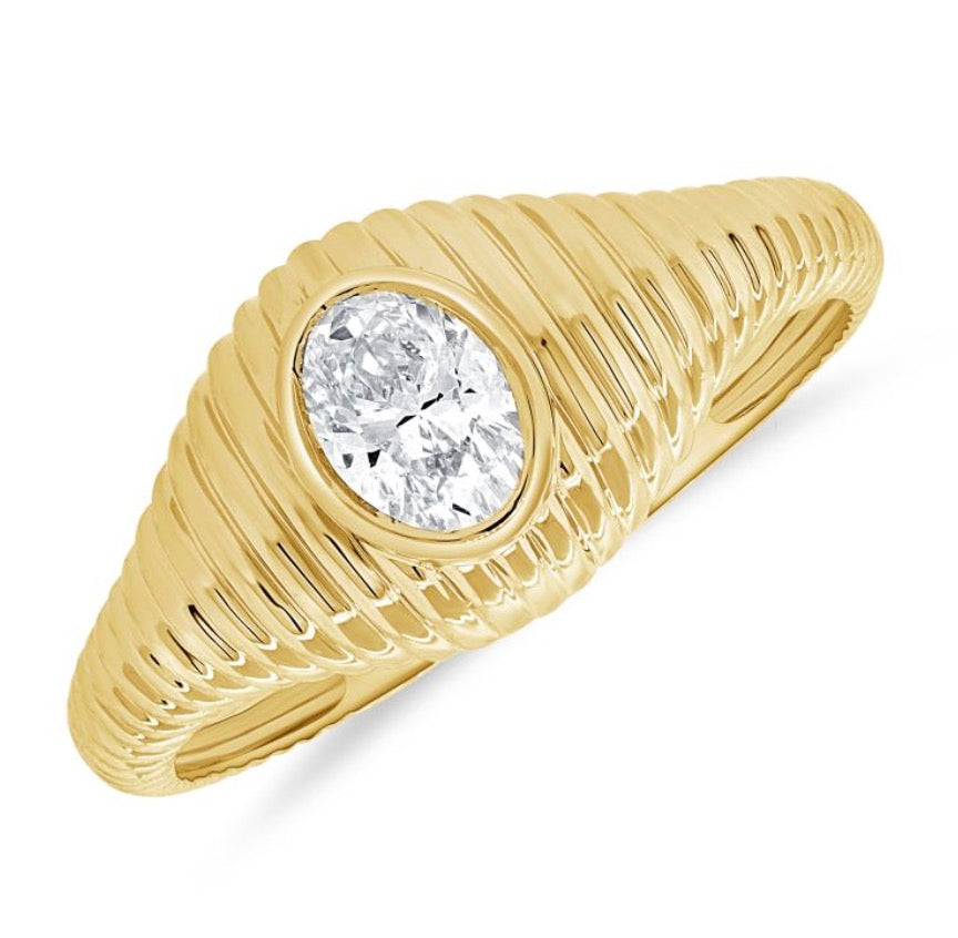 Diamond Signet Pinky Ring