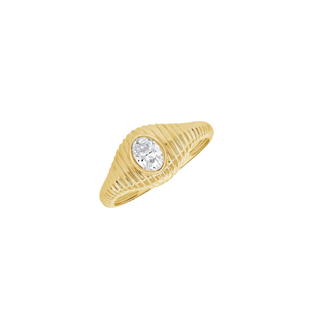Diamond Signet Pinky Ring