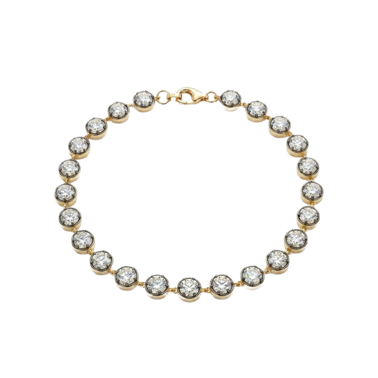 Diamond Link Bracelet in Yellow Gold