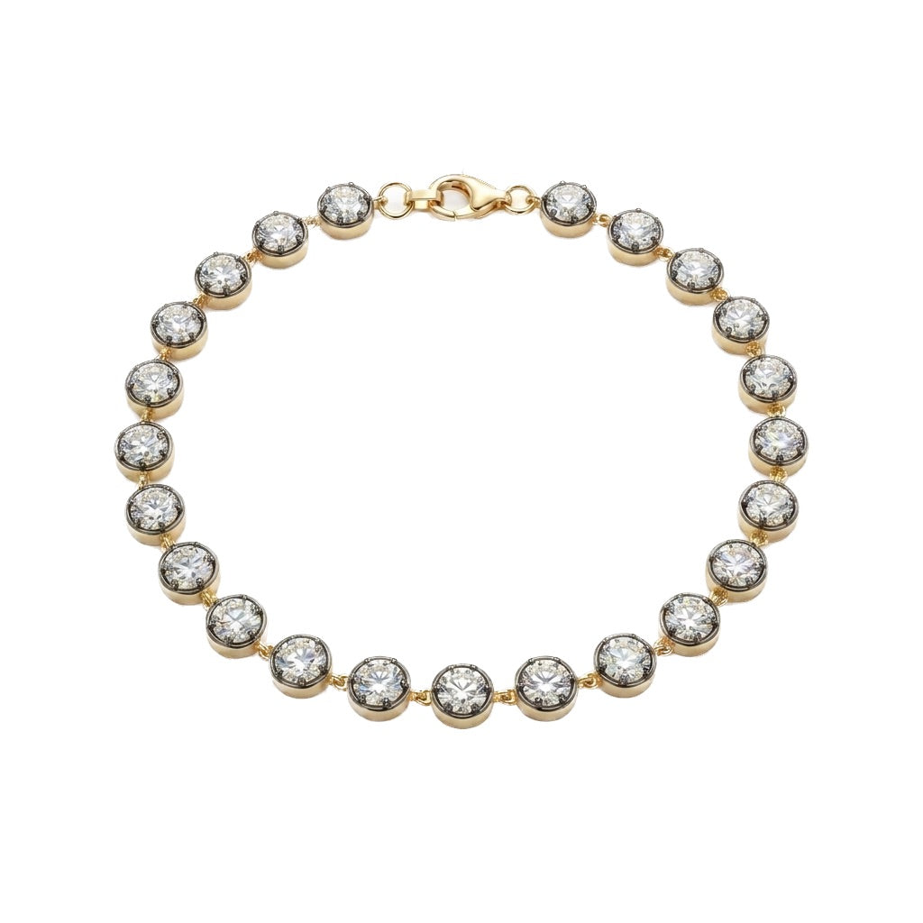 Diamond Link Bracelet in Yellow Gold