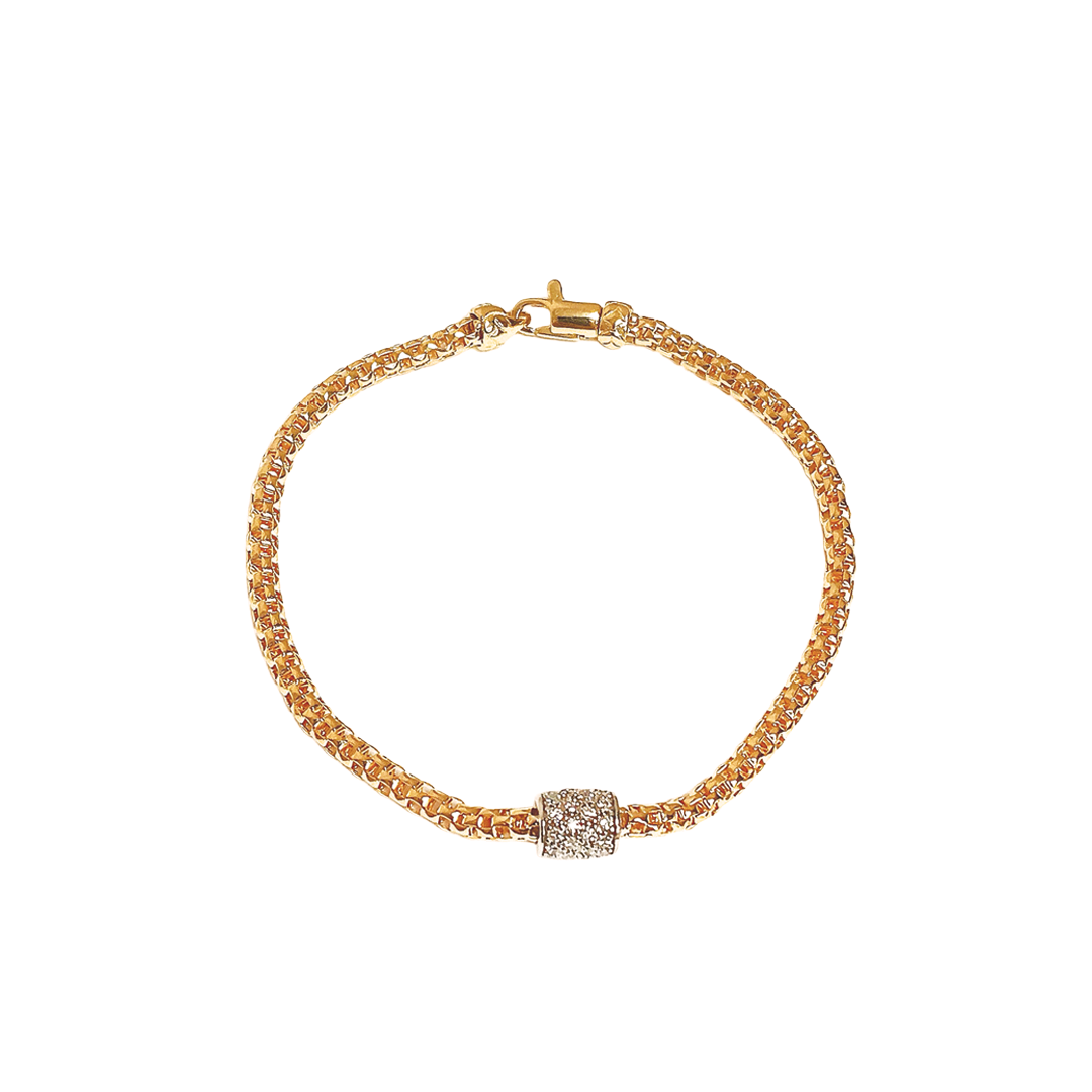 Diamond Barrel Mesh Link Bracelet