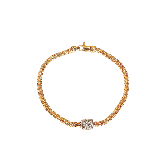 Diamond Barrel Mesh Link Bracelet
