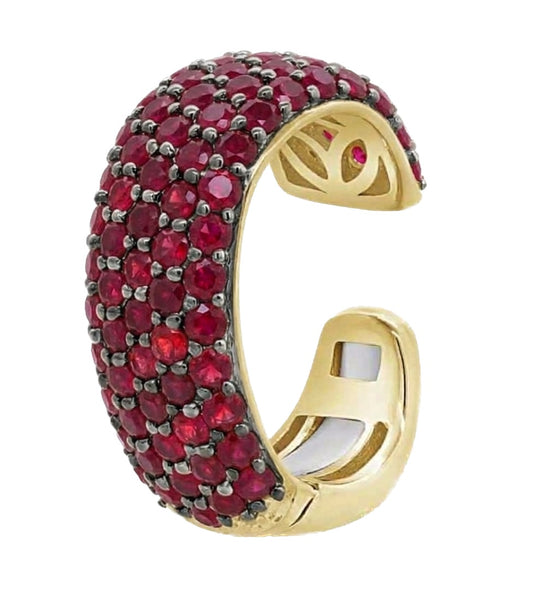 Wide Pave Ruby Ear Cuff