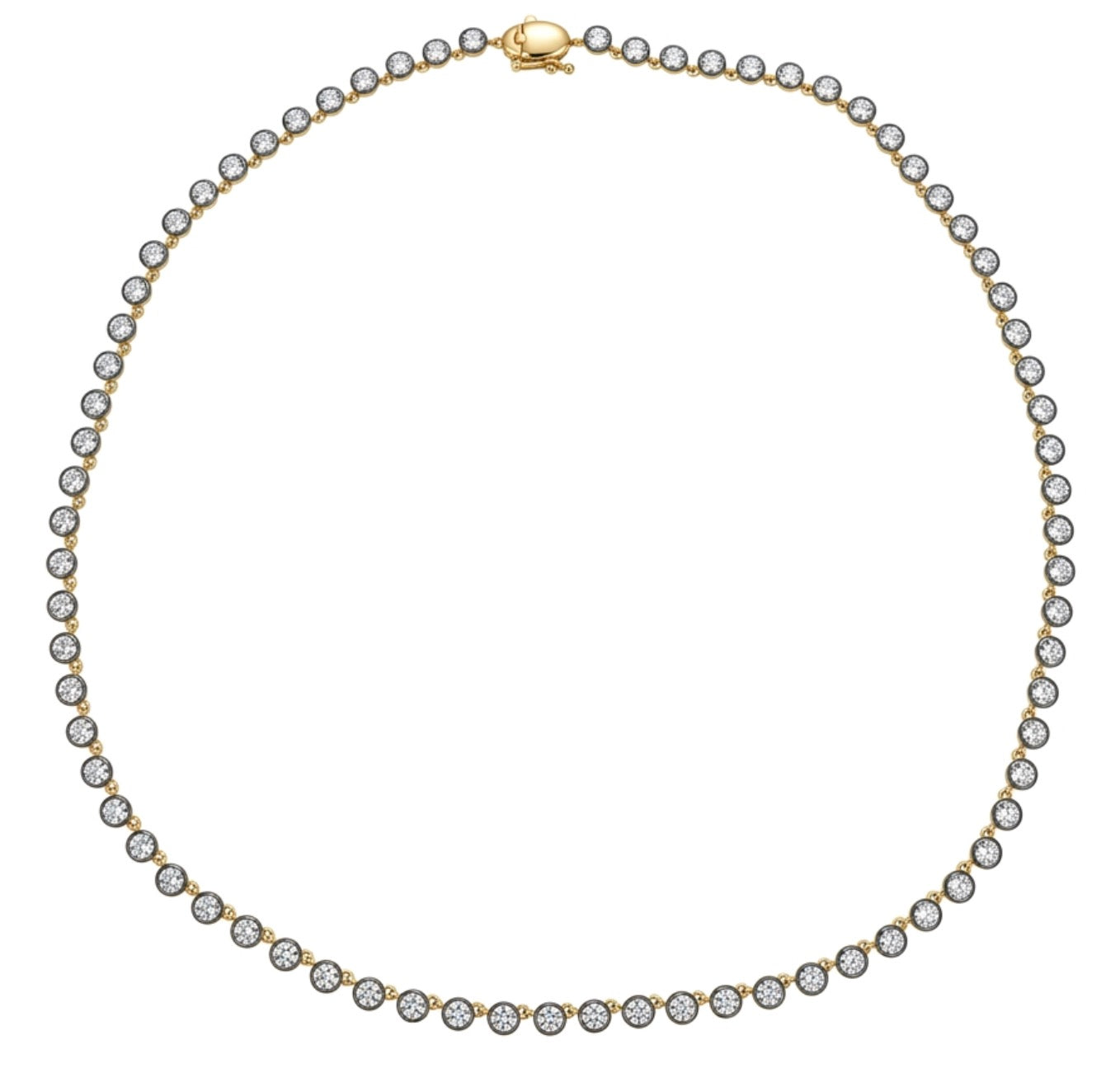 Diamond Line Necklace with Black Rhodium