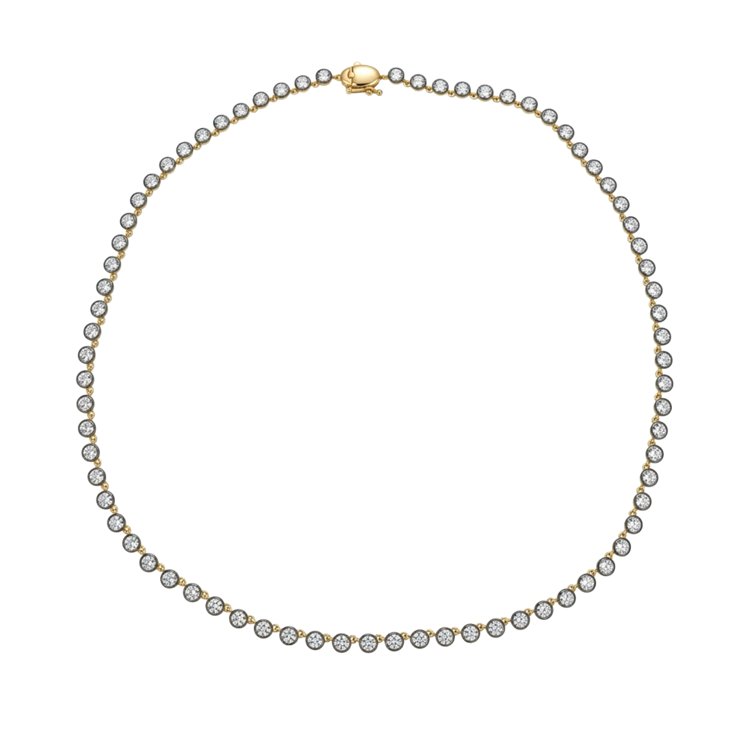Diamond Line Necklace with Black Rhodium