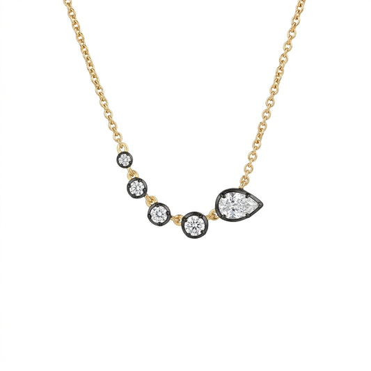 Necklace with Diamonds Outlined in Black Rhodium