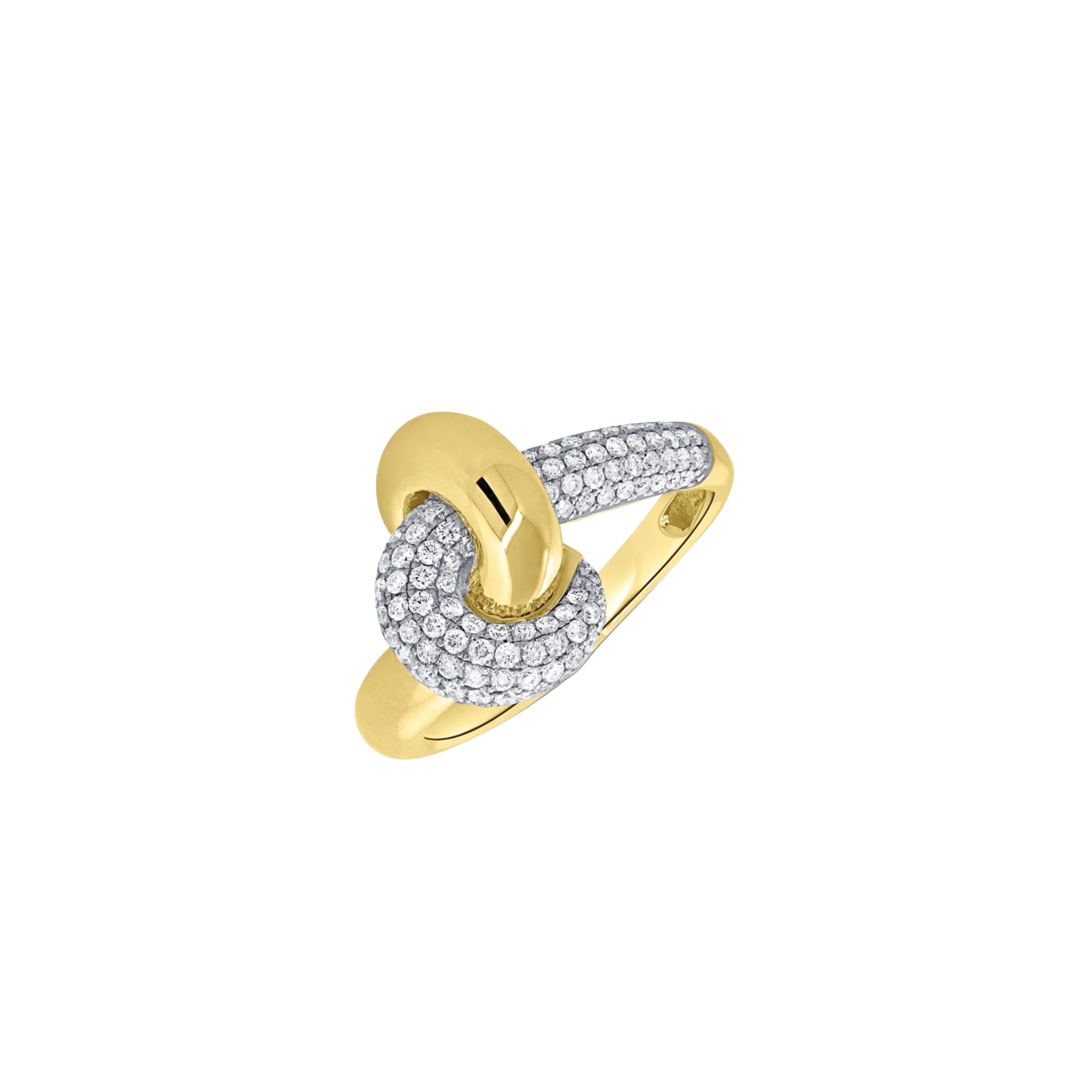Diamond Crossover Knot Ring