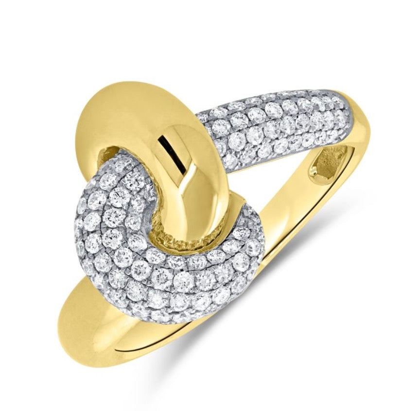 Diamond Crossover Knot Ring