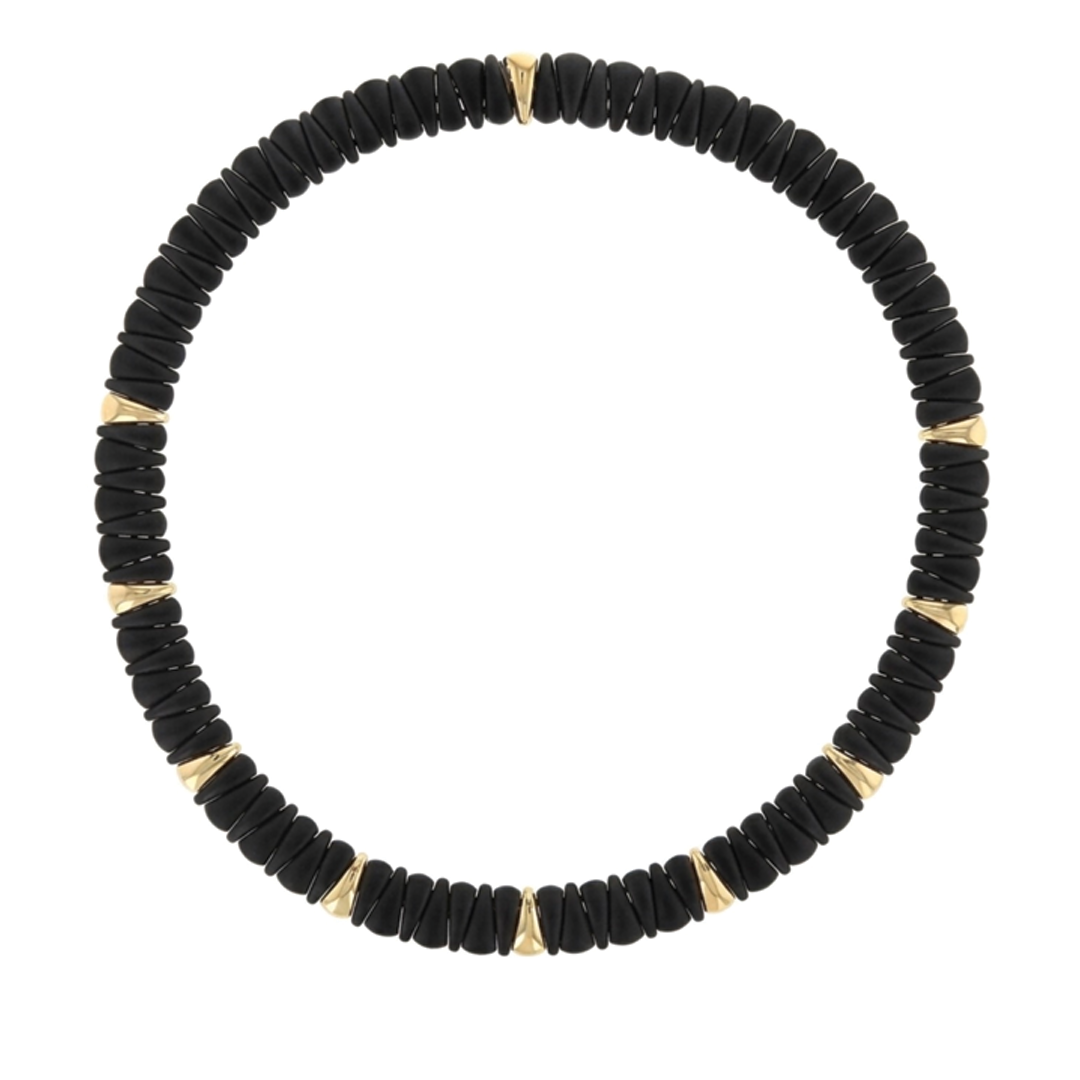 Artiglio Black Ceramic Necklace with Gold Accents