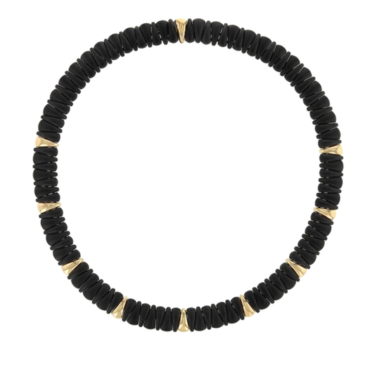 Artiglio Black Ceramic Necklace with Gold Accents