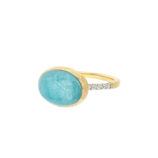Medium Rosolio Boules Ring with Amazonite