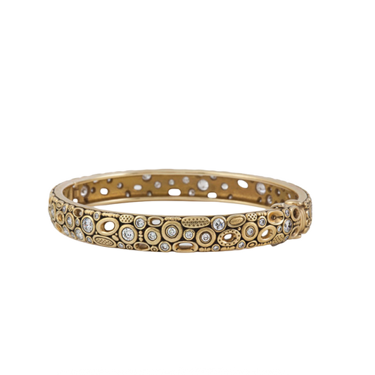 Large Gold and Diamond Bangle