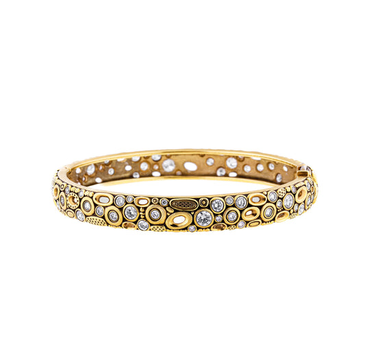 Large Gold and Diamond Bangle