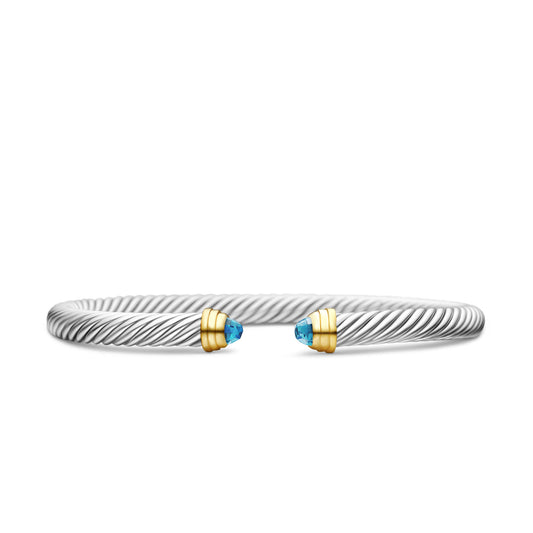Cable Classics Bracelet with Blue Topaz and Gold