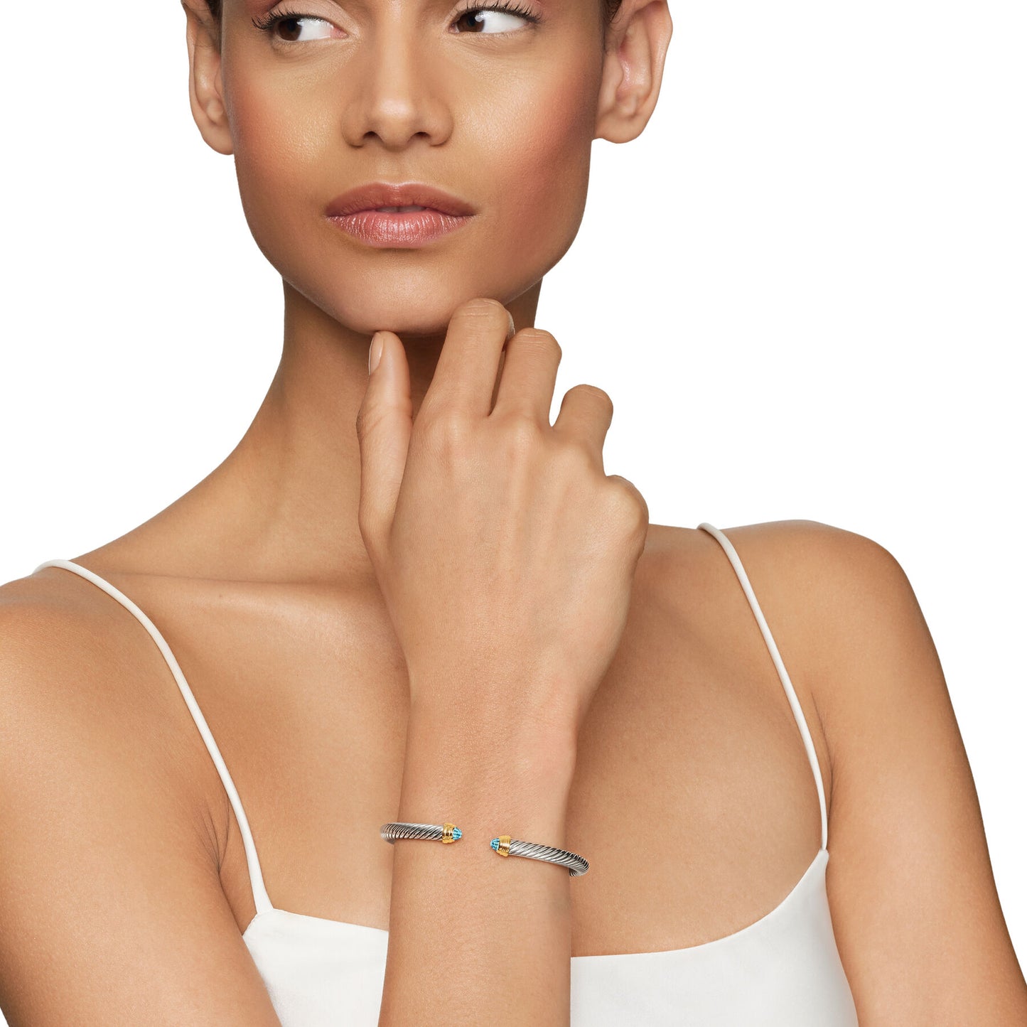 Cable Classics Bracelet with Blue Topaz and Gold
