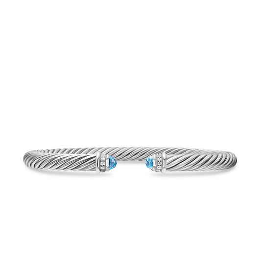 Cable Classics Collection® Bracelet with Blue Topaz and Diamonds