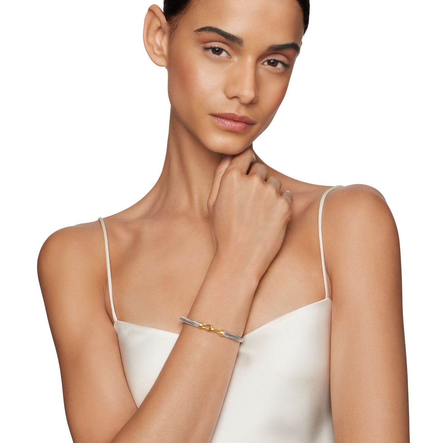 Cable Buckle Bracelet with Gold