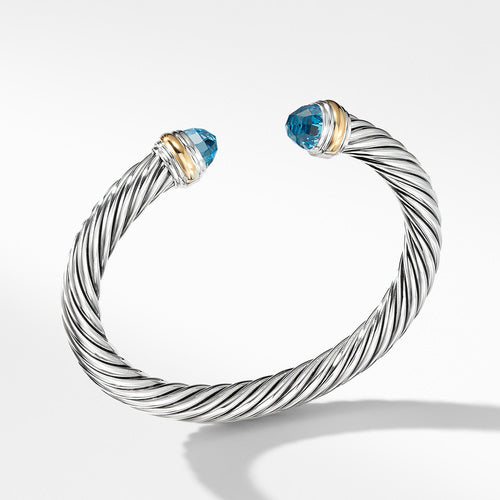 Cable Classics Collection® Bracelet with Blue topaz and 14K Gold