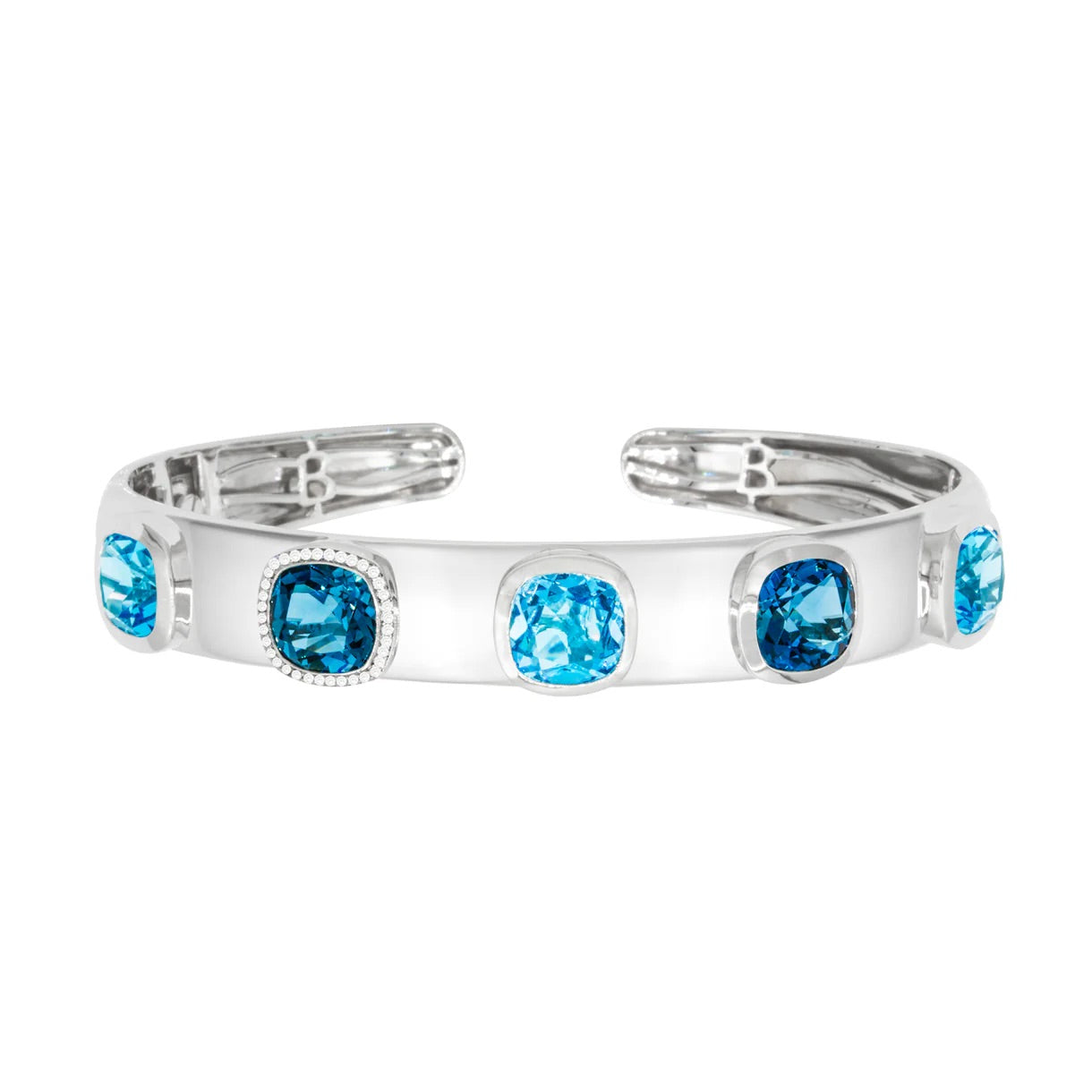 Limited Edition Alexa Open Cuff Bracelet with Blue Topaz