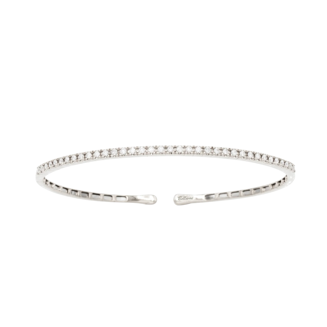 Flexible Diamond Open Cuff Bracelet