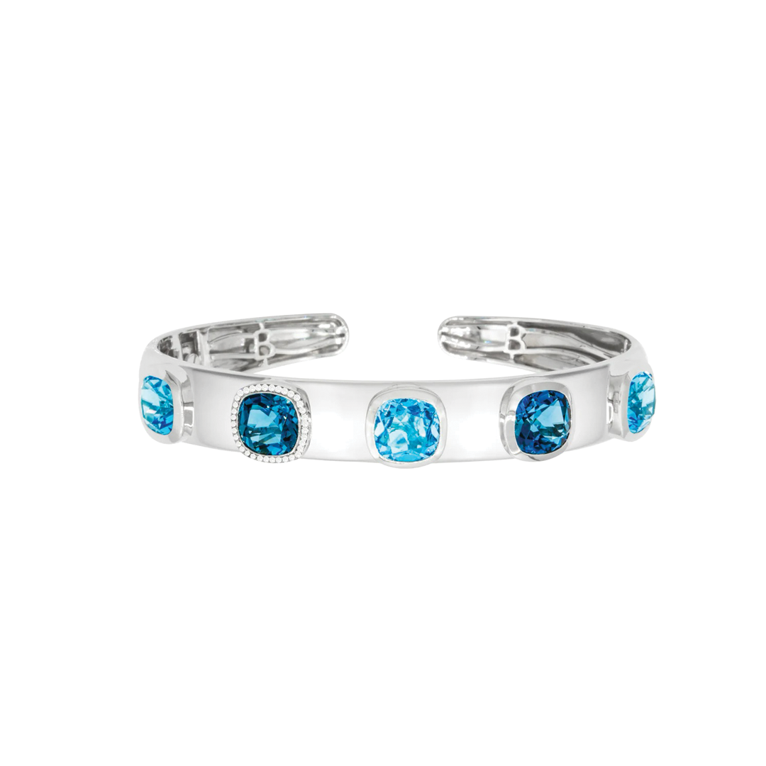 Limited Edition Alexa Open Cuff Bracelet with Blue Topaz