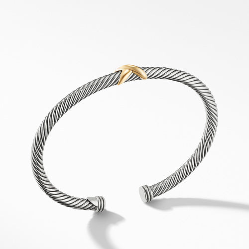X Classic Cable Station Bracelet with Gold