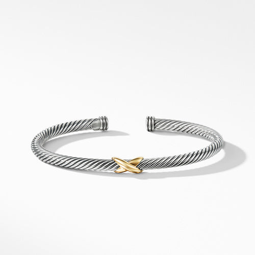 X Classic Cable Station Bracelet with Gold