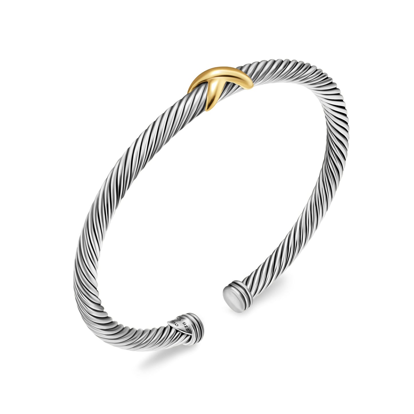 X Classic Cable Station Bracelet with Gold