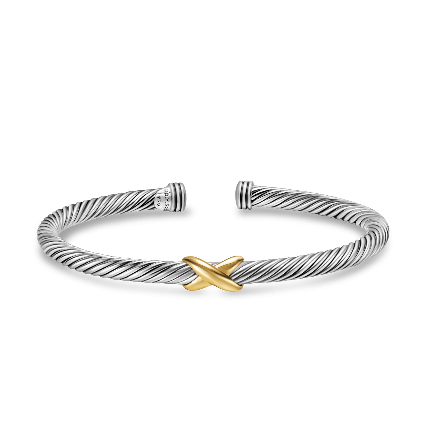 X Classic Cable Station Bracelet with Gold